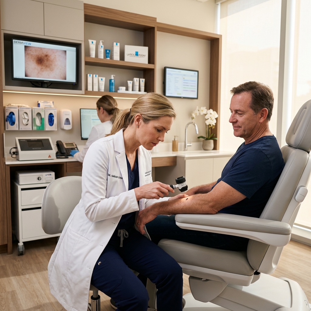 Dermatologist at work